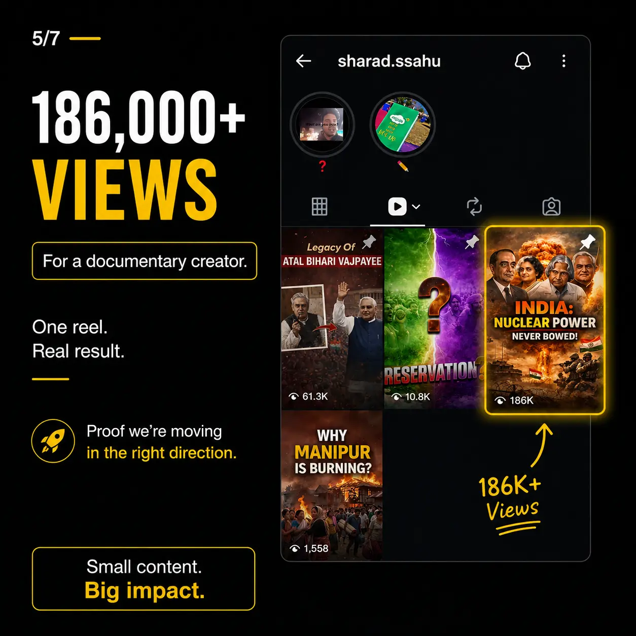 186K views proof - @sharad.ssahu